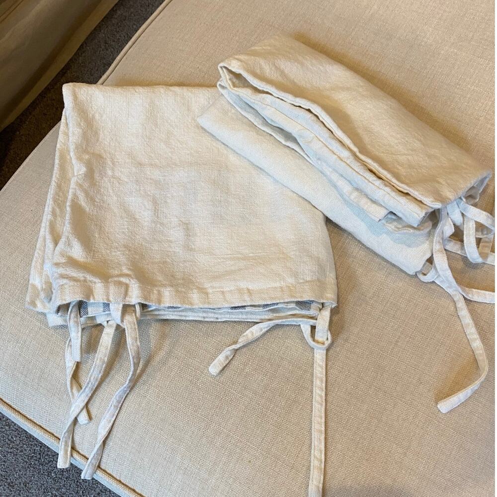 IKEA URSULA OFF-WHITE GRAY RAILROAD STRIPES (2) EURO PILLOW SHAMS 26 X 26 - Picture 4 of 5